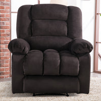 ANJ Massage Recliner Chair with Heat and Vibration, Soft Fabric Lounge Chair Overstuffed Sofa Home Theater Seating, Chocolate