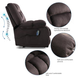 ANJ Massage Recliner Chair with Heat and Vibration, Soft Fabric Lounge Chair Overstuffed Sofa Home Theater Seating, Chocolate