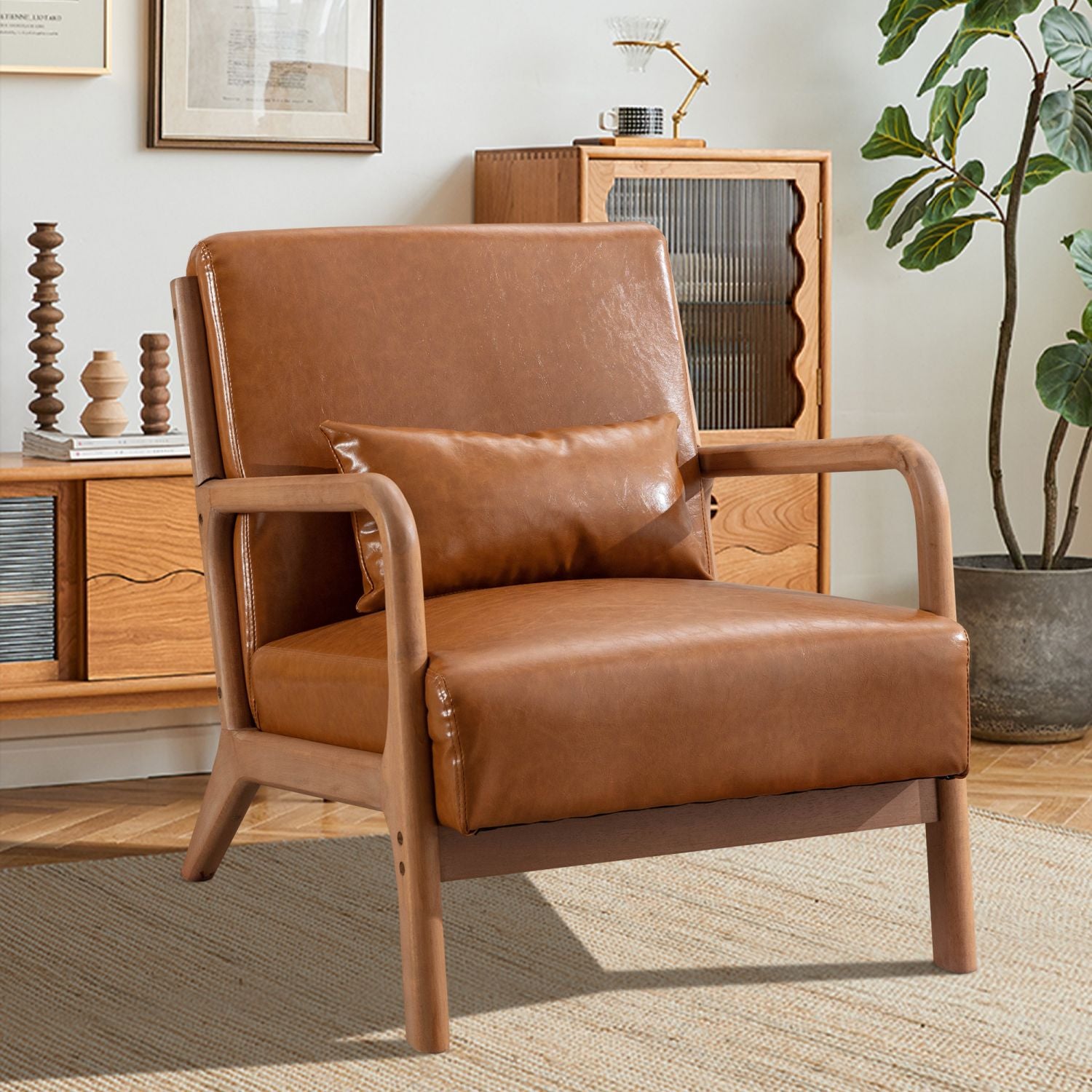 その他 Beautiful accent armchair Bonzy Home Mid Century Accent Chair, Single Sofa Armchair for Living R