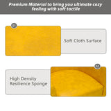INZOY Modern Accent Chair with Ottoman for Small Space, Club Chair with Ottoman Set, Comfy PU Leather Barrel Reading Chairs for Living Room Bedroom, Round Reading Chair with Foot Rest, Yellow