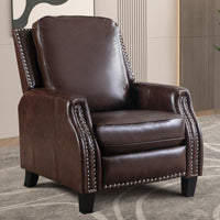 CANMOV Leather Recliner Chair, Classic and Traditional 1 Seat Sofa Manual Recliner  Chair with Overstuffed Arms and Back, Nut Brown : : Home & Kitchen