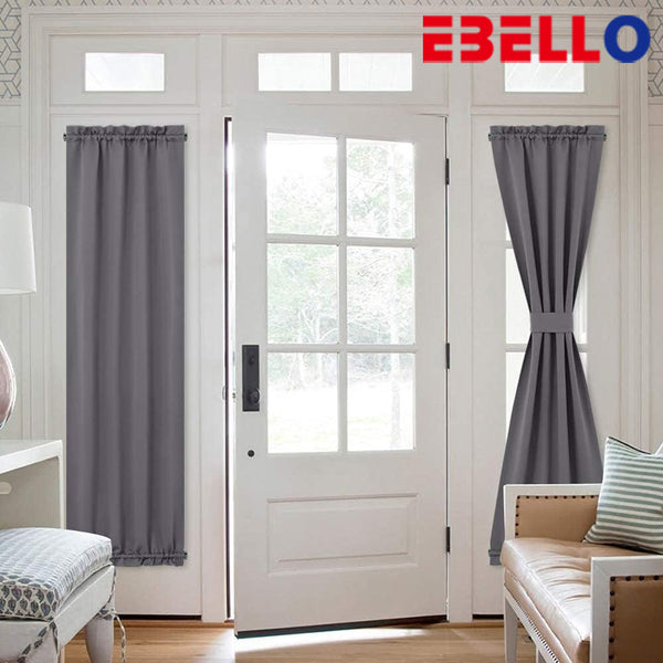 EBELLO Grey door curtain, insulated windshield privacy panel, suitable for Windows, living rooms and doorways