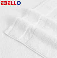 EBELLO Textile towel, quick drying high absorbent, white, suitable for home, hotel, salon, swimming pool and gym