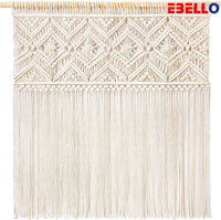 EBELLO Wall hangings of textile, Bohemian fringe decoration, woven wall hanging decoration, bedroom, living room, dormitory, nursery apartment