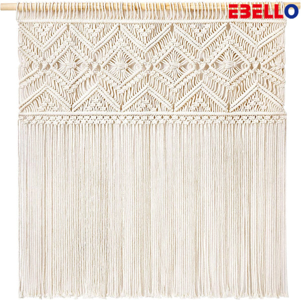 EBELLO Wall hangings of textile, Bohemian fringe decoration, woven wall hanging decoration, bedroom, living room, dormitory, nursery apartment