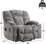 CANMOV Oversized Power Lift Recliner Chair for Elderly, Big and Tall Electric Recliner Chair with Massage and Heating, Dual Motor Heavy Duty Lift Recliner with USB Port, Cup Holders, Pockets, Grey