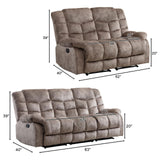 EBELLO Reclining Sofa Furniture Set, Loveseat Recliner Sofa and 3PC Bonded Manual Recliner Set for Living Room, Light Brown(Loveseat+Sofa)