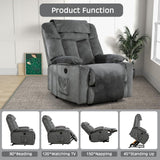 CANMOV Power Lift Recliner Chair for Elderly Heavy Duty and Safety Motion Reclining Mechanism-Anti Skid Fabric Sofa Living Room Chair with USB Port, 2 Cup Holders, Washable Covers, Grey