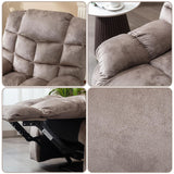 EBELLO Reclining Sofa Furniture Set, Loveseat Recliner Sofa and 3PC Bonded Manual Recliner Set for Living Room, Light Brown(Loveseat+Sofa)