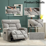 CANMOV Power Recliner Sofa Set, Power Lift Recliner with Massage&Heat and Loveseat Set, Electric Reclining Sofa with Storage Console,Hidden Cup Holders, for Living Room,Grey