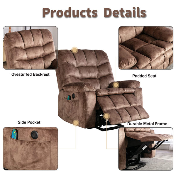 CANMOV Large Power Lift Recliner Chairs with Massage and Heat for Elde