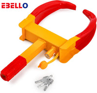 EBELLO Wheel clamp lock with Key, General Safety Tire lock Anti-theft lock, General Heavy Safety Trailer wheel lock tire Anti-theft most cars motorcycle trucks