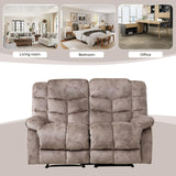 EBELLO Reclining Sofa Furniture Set, Loveseat Recliner Sofa and 3PC Bonded Manual Recliner Set for Living Room, Light Brown(Loveseat+Sofa)