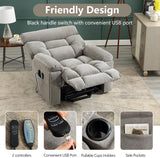 CANMOV Power Recliner Sofa Set, Power Lift Recliner with Massage&Heat and Loveseat Set, Electric Reclining Sofa with Storage Console,Hidden Cup Holders, for Living Room,Grey