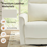 CANMOV Rocker Recliner Chair,360°Swivel Nursery Glider Recliner,Manual Recliner Sofa with Padded Armrest and Backrest,Leather Recliner for Small Spaces,Living Room,Bedroom (White)