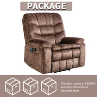 CANMOV Large Power Lift Recliner Chairs with Massage and Heat for Elderly, Heavy Duty and Safety Motion Reclining Mechanism Electric Wide Recliners with USB Ports, 2 Concealed Cup Holders, Brown