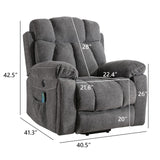 CANMOV Large Power Lift Recliner Chair with Massage, Heat, Cup Holders, Arm Rest, Textile, Dark Gray, 40.5"W x 41.3"D x 42.5"H
