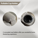 CANMOV Power Recliner Sofa Set, Power Lift Recliner with Massage&Heat and Loveseat Set, Electric Reclining Sofa with Storage Console,Hidden Cup Holders, for Living Room,Grey