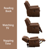 ANJ Electric Recliner Chair PU Leather, Classic Single Sofa Home Theater Recliner Seating W/USB Port, Nut Brown