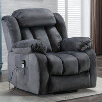 ANJ Power Massage Lift Recliner Chair with Heat & Vibration for Elderly, Heavy Duty and Safety Motion Reclining Mechanism - Antiskid Fabric Sofa Contempoary Overstuffed Design, Grey