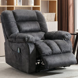 ANJ Massage Recliner Chair with Heat and Vibration, Soft Fabric Lounge Chair Overstuffed Sofa Home Theater Seating, Gray