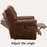 ANJ Electric Recliner Chair PU Leather, Classic Single Sofa Home Theater Recliner Seating W/USB Port, Nut Brown