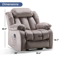 ANJ Power Massage Lift Recliner Chair with Heat & Vibration for Elderly, Heavy Duty and Safety Motion Reclining Mechanism - Antiskid Fabric Sofa Contempoary Overstuffed Design