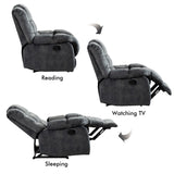 ANJ Recliner Chair Overstuffed, Manual Reclining Single Couch Wall Hugger Small Recliners for Living Room (2 colors optional)